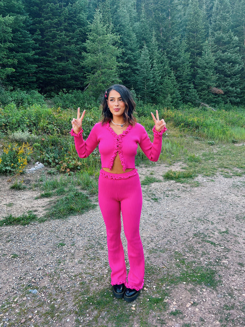 Pink Princess Ribbed Top
